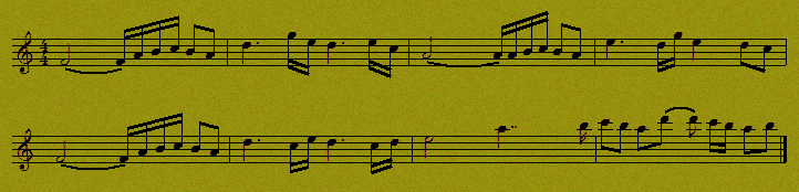 The Musical Notation of the Primary Motive of the Merry Symphony